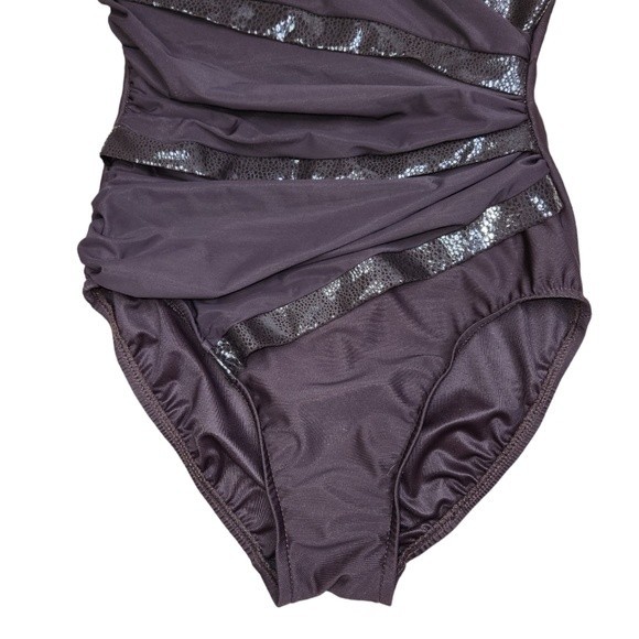 Miraclesuit underwire swimsuit dark Brown Sz 4 - 6 - Picture 3 of 6